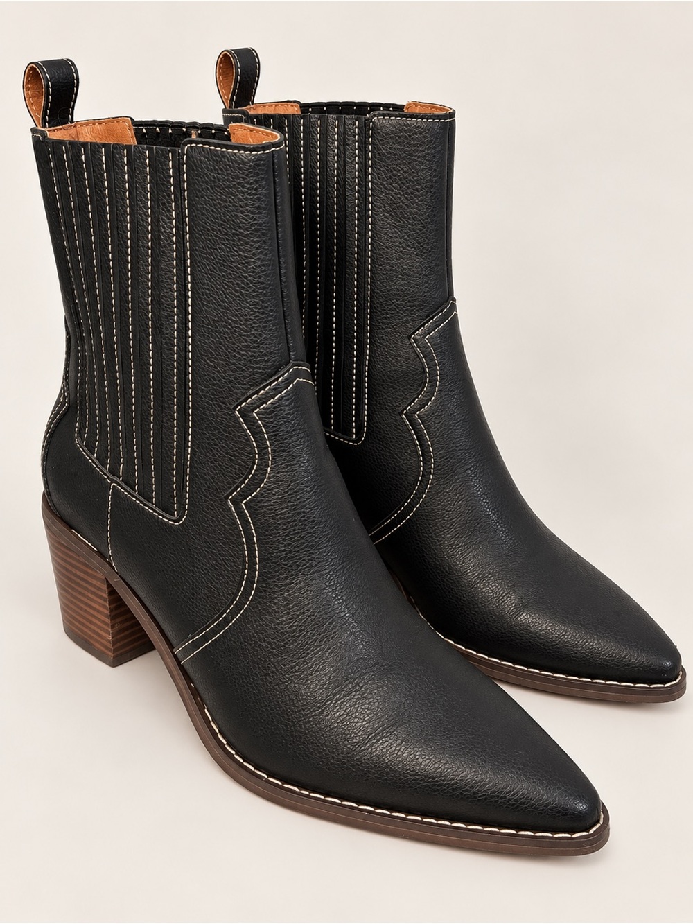 Altar’d State Black Western Boots Women’s 10 Pointed Toe Stacked Heel Cowboy